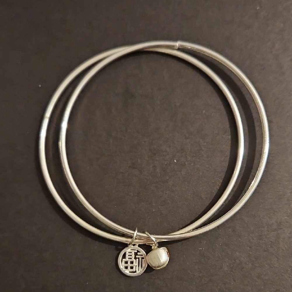 Silver Charm Bangle Bracelet